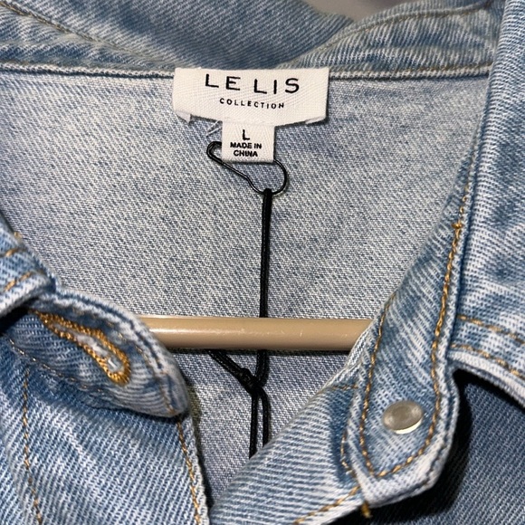 Lelis One and Only Short Pocketed Denim Romper - Picture 4 of 6